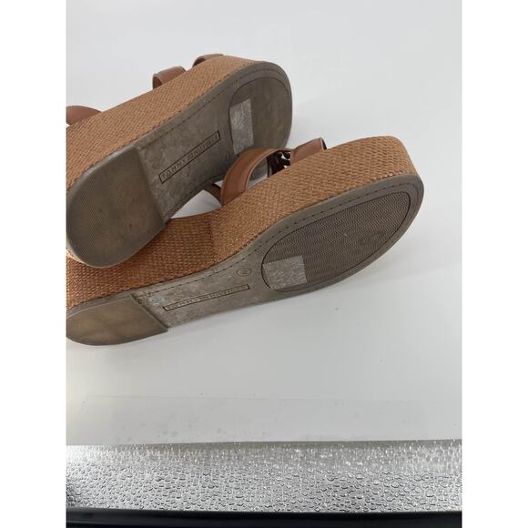 Tommy Hilfiger Women's Brown Raffia Platform Wedge Sandals Sz 8 - Picture 4 of 4